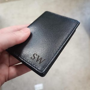 Tarjetero personalizado para hombre, tarjetero delgado con RFID, regalo para el Día del Padre, tarjetero de cuero personalizado.