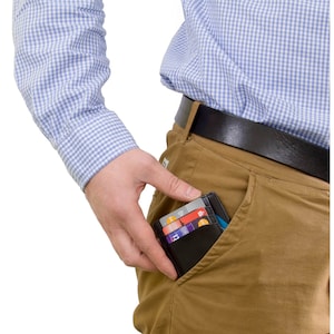 Portafoglio minimalista personalizzato, porta carte RFID con finestra per documenti, portafoglio con tasca frontale, piccolo regalo