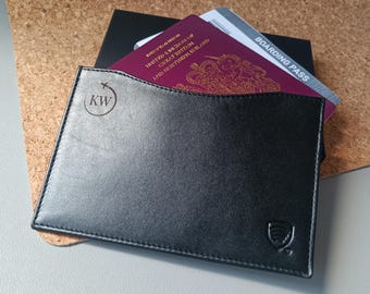 Funda de cuero personalizada para pasaporte: Funda de viaje con bloqueo RFID
