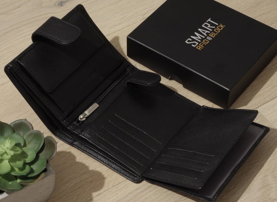 Valentines Day Gift Leather Wallet Men Personalized Gift for Him, Handmade RFID Wallet for Boyfriend Husband Dad Grandad, Custom Wallets Men