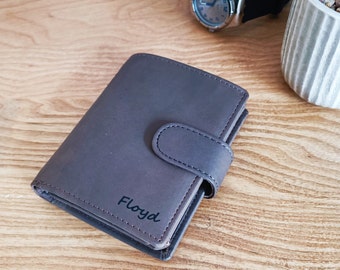 Father's Day Gift, Personalised Wallet, Genuine Soft Leather Wallet, Laser Engraved, Custom Handmade Gift for Dad, Grandad, Stepdad