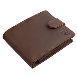 Regalo personalizado, Cartera de cuero para hombre RFID con bolsillo para monedas, Cartera de cuero para hombres, Cumpleaños, Aniversario, Regalo del Día del Padre