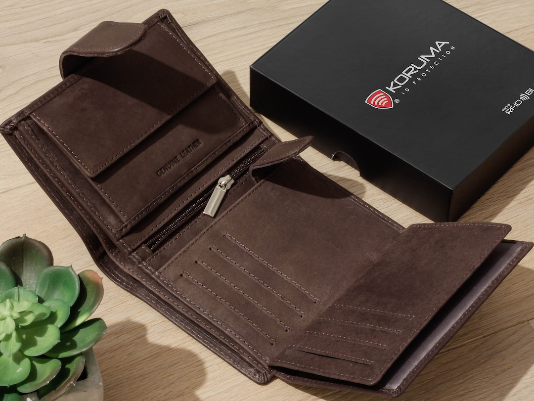 Zinello Design Portafoglio Uomo In Vera Pelle Bovina - RFID Block, 20 Scomparti, Porta Carte E Documenti, Regalo Con Confezione Premium E Messaggio Personalizzato