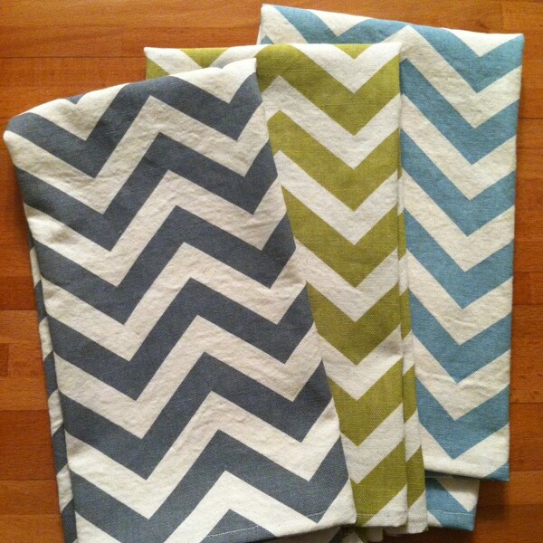 SALE Chevron Kitchen Towel Set- pick any 3 colors Bridal Shower Wedding Housewarming Gift