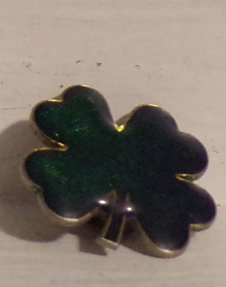 New Perfect Condition Gold Trim 34 Sold As Is Never Used All Sales Final Vintage Four Leaf CLOVER PIN Metal