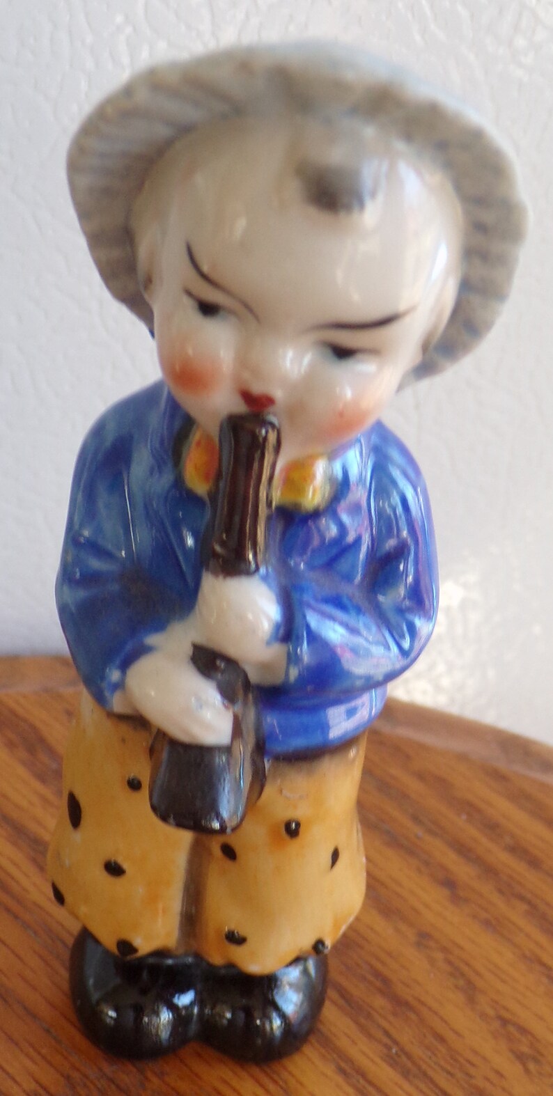 VINTAGE Bone CHINA Japanese Boy With Horn 4 12 Made In OCCUPIED Japan New,Never Used Perfect Condition Sold As Is