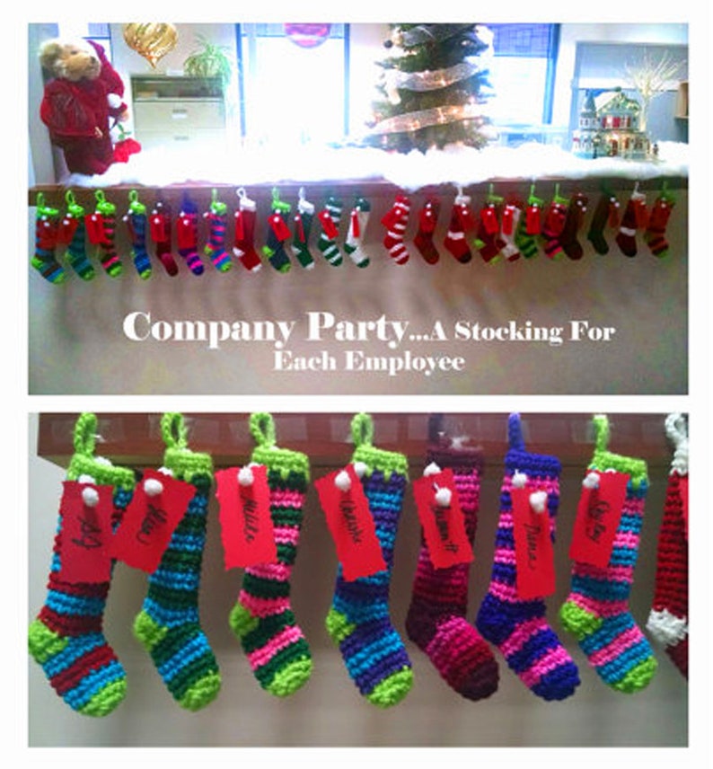 Set of 6 Extra Long Striped Carnival Colored Mini Christmas Stockings!