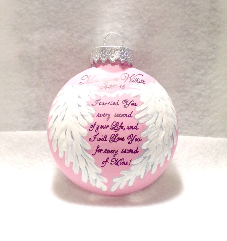 Baby Memorial Poem With Sparkly Angel Wings 3Ornament  Etsy