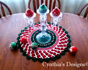22" Round Christmas Weave Table Doily   (Original Design!)