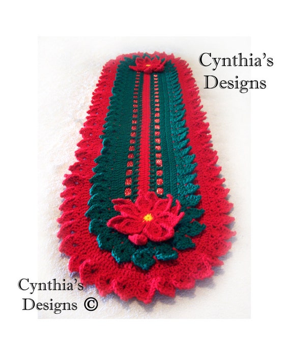 Crochet Poinsettia Table Runners Christmas Wikii