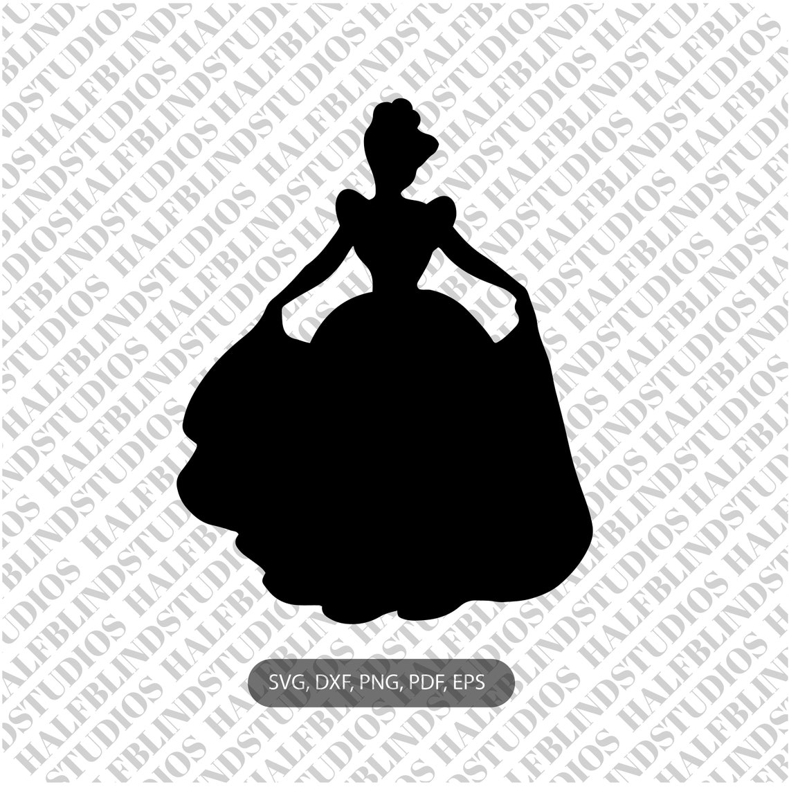 Cinderella silhouette svg dxf instant download | Etsy