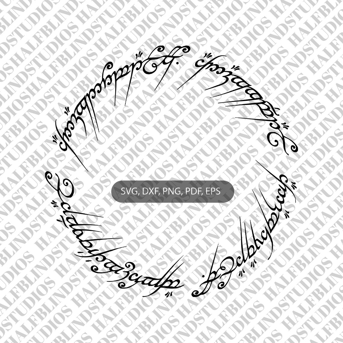 Lord of the Rings inscription svg dxf png digital download | Etsy