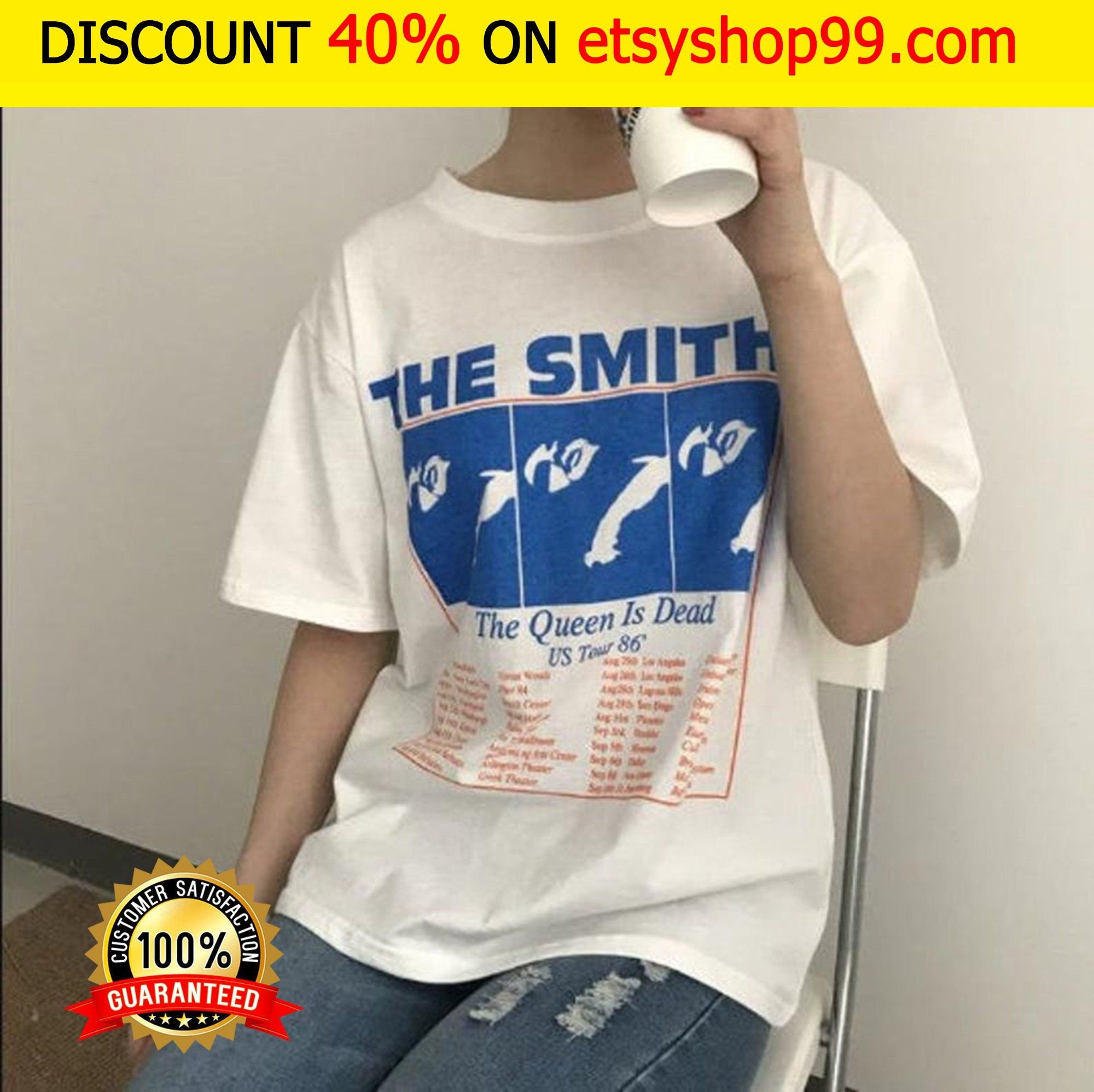 Discover AL291 - The Smiths T Shirt, The Smiths Us Tour 1986 The Queen Is Dead T shirt - Rock Shirt - Rock Merch T Shirt