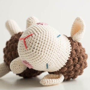 Cute Crochet Sheep, Brown Sheep Doll, Handmade Sheep for kids image 3