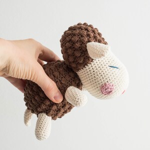 Cute Crochet Sheep, Brown Sheep Doll, Handmade Sheep for kids image 4