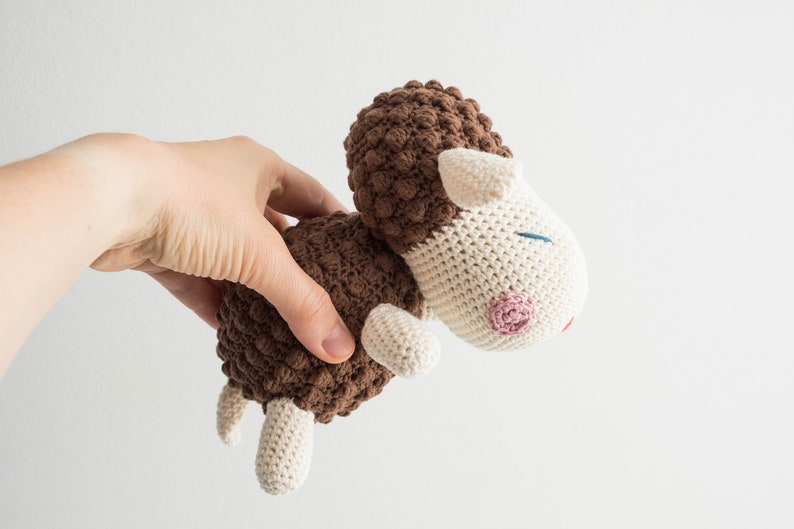 Cute Crochet Sheep, Brown Sheep Doll, Handmade Sheep for kids image 4