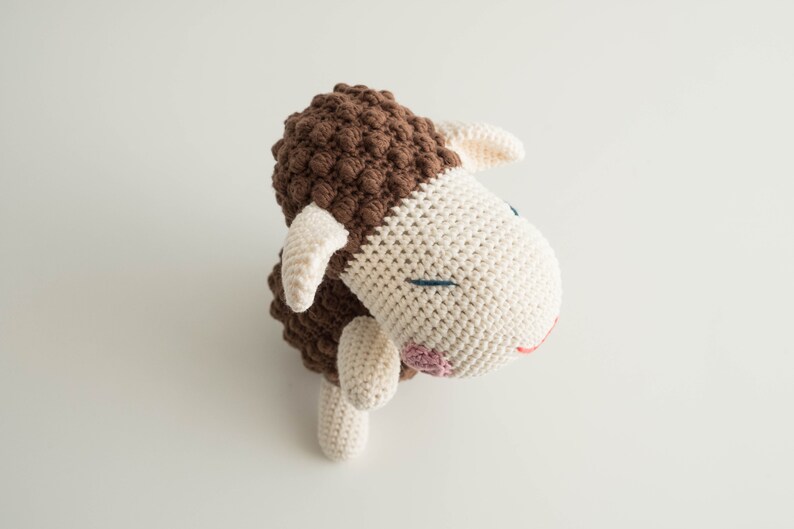 Cute Crochet Sheep, Brown Sheep Doll, Handmade Sheep for kids image 7
