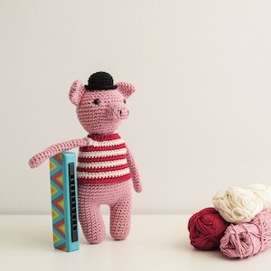 Cerdito crochet, muñeca cerdito, cerdito en ganchillo, regalo niños