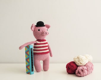 Crochet Piglet, Handmade Pig Toy, Crochet Doll, Nursery Toy, Baby Shower Doll