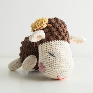 Cute Crochet Sheep, Brown Sheep Doll, Handmade Sheep for kids image 6