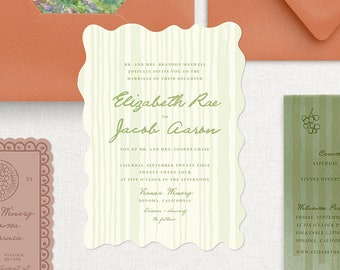 The Viansa Letterpress Invitation Suite - Letterpress Wedding Invitations, Luxury, Timeless, Elegant, Sophisticated, Romantic, Winery Invite