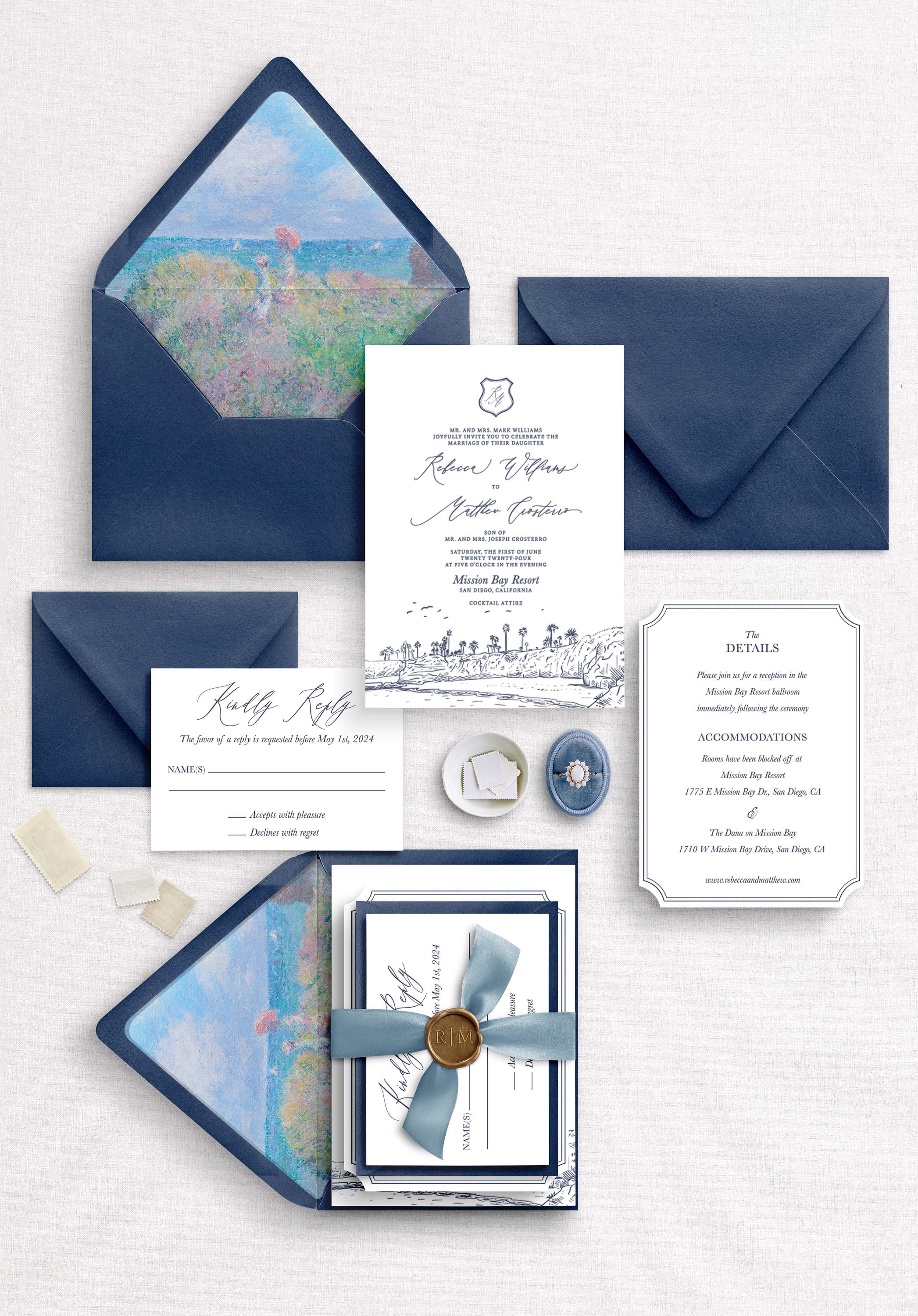 The Seaside Invitation Suite - Timeless Wedding Invitations, Luxury ...