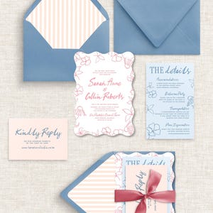 Spring Floral Letterpress Wedding Invitation Suite - Letterpress Wedding Invitations, Luxury, Floral Wedding Invitations, Colorful Wedding