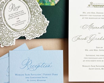 The Salubria Letterpress Invitation Suite - Letterpress Wedding Invitations, Luxury, Timeless, Bespoke, Elegant, Sophisticated