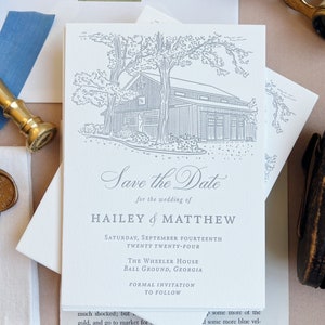 Lugar de boda tipográfico Guardar la fecha, Tipografía Guardar la fecha, Lugar de acuarela, Invitaciones de boda de lujo, Lujo, Elegante, Atemporal