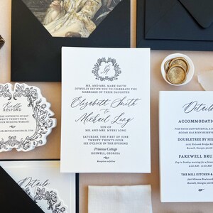 The Primrose Letterpress Invitation Suite - Letterpress Wedding Invitations, Luxury, Timeless, Bespoke, Elegant, Sophisticated