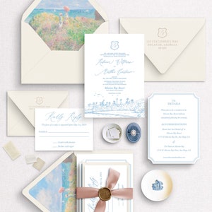 The Seaside Letterpress Invitation - Letterpress Wedding Invitations, Coastal Invitations, Luxury, Timeless, Elegant, Romantic, Southern