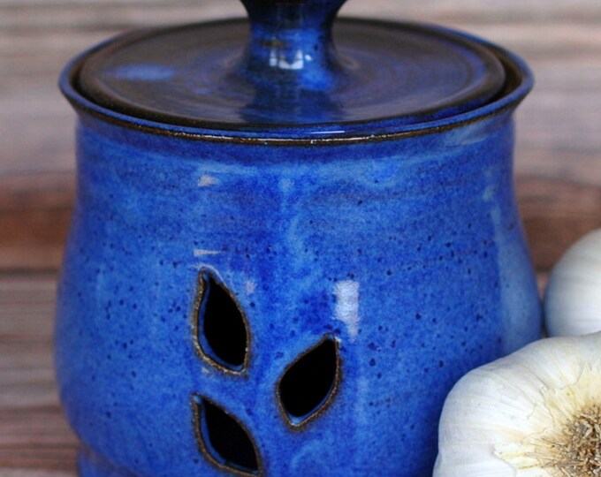 Ceramic Garlic Keeper Handmade Garlic Jar Pottery Garlic Jar Garlic