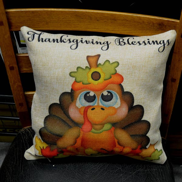 Thanksgiving Pillow, Thanksgiving Decor, Pillow Cover, Fall Pillows