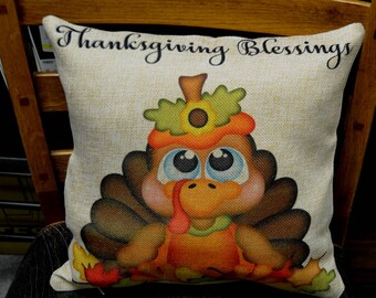 Thanksgiving Pillow, Thanksgiving Decor, Pillow Cover, Fall Pillows