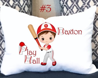 Personalized Baseball Kids Pillowcase, Baseball Room Decor, Childs Personalized Sports Pillowcase