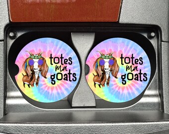 Hippie Car Coasters, Totes Ma Goats Coasters, Tie Dye Car Coasters, Custom Car Coaster, Sandstone Coasters