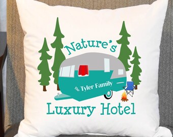 Personalized Pillow, Camping, Pillow Cover, Custom Pillow, Camping Gift, Camping Decor