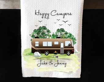 Personalized Camping Kitchen Towel, Motorhome Camper Towel, Personalized RV Towel, Camper Decor