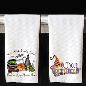 Halloween Kitchen Towels, Halloween Decor, Kitchen Towels, Dish Towel image 1