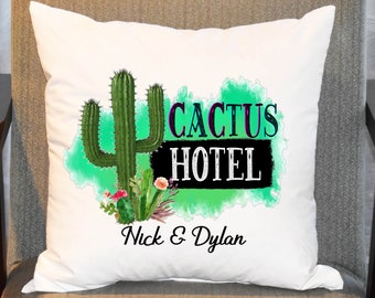 Cactus Pillow Cover, Personalized Pillow, Western Pillow Cover, Southwest Decor,