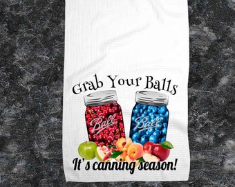 Funny Kitchen Towels, Grab Your Balls,Funny Kitchen Decor, Housewarming Gift