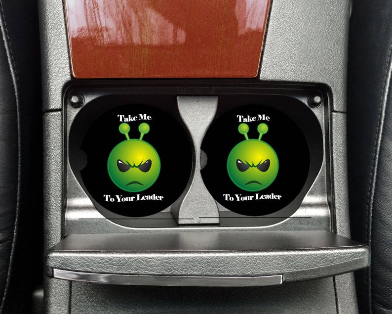 Alien Car Coasters Alien Decor Car Accessories Car Gift Etsy