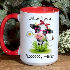 Cute Cow Mug, I&#39;m a Bit Moody Funny Coffee Cup, Quirky Farm Animal Design, Perfect Gift for Cow Lovers, Funny Coffee Cup, Novelty Gift