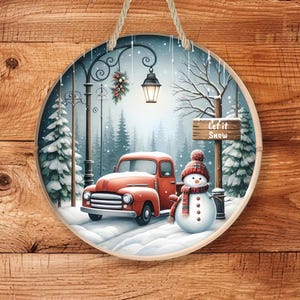 Winter Snowman Let It Snow Door Hanger, Holiday Snowmen Gift, Cute Winter Welcome Sign, Christmas Gift, Winter Holiday Gift
