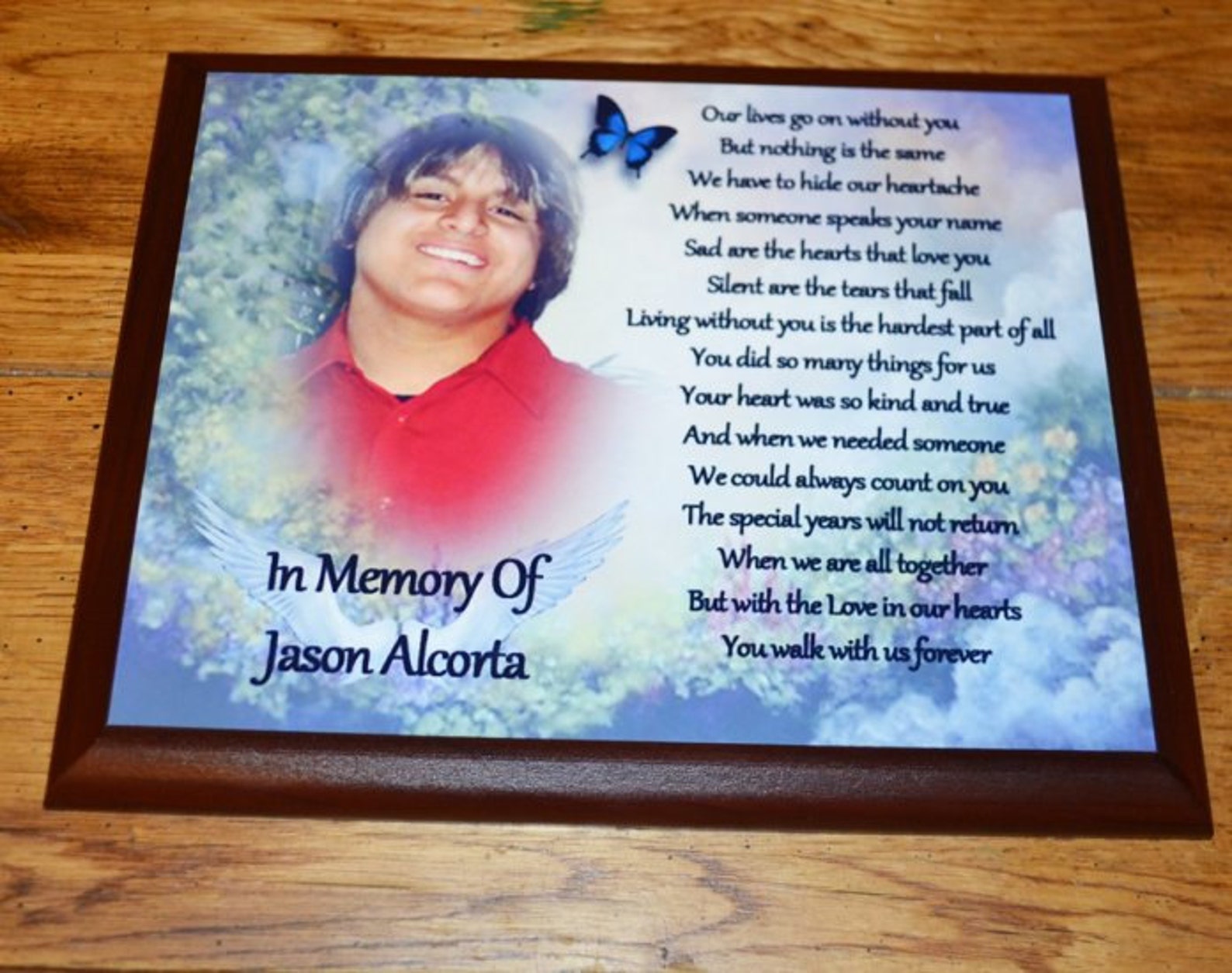 Personalized Memorial Plaque Photo in Memory Sympathy Plaque Etsy
