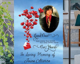 Personalized Memorial Garden Flag, Custom Photo Garden Flag for Loved Ones, Cemetery Decoration, In Loving Memory Flag, Sympathy Gift