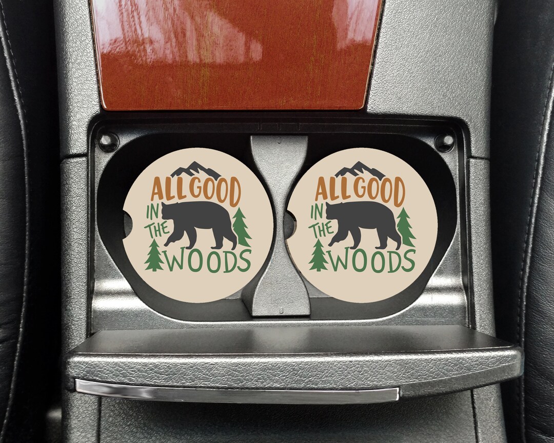 Custom Car Coasters, Camping Car Coasters, Bear Car Coasters, Car Drink