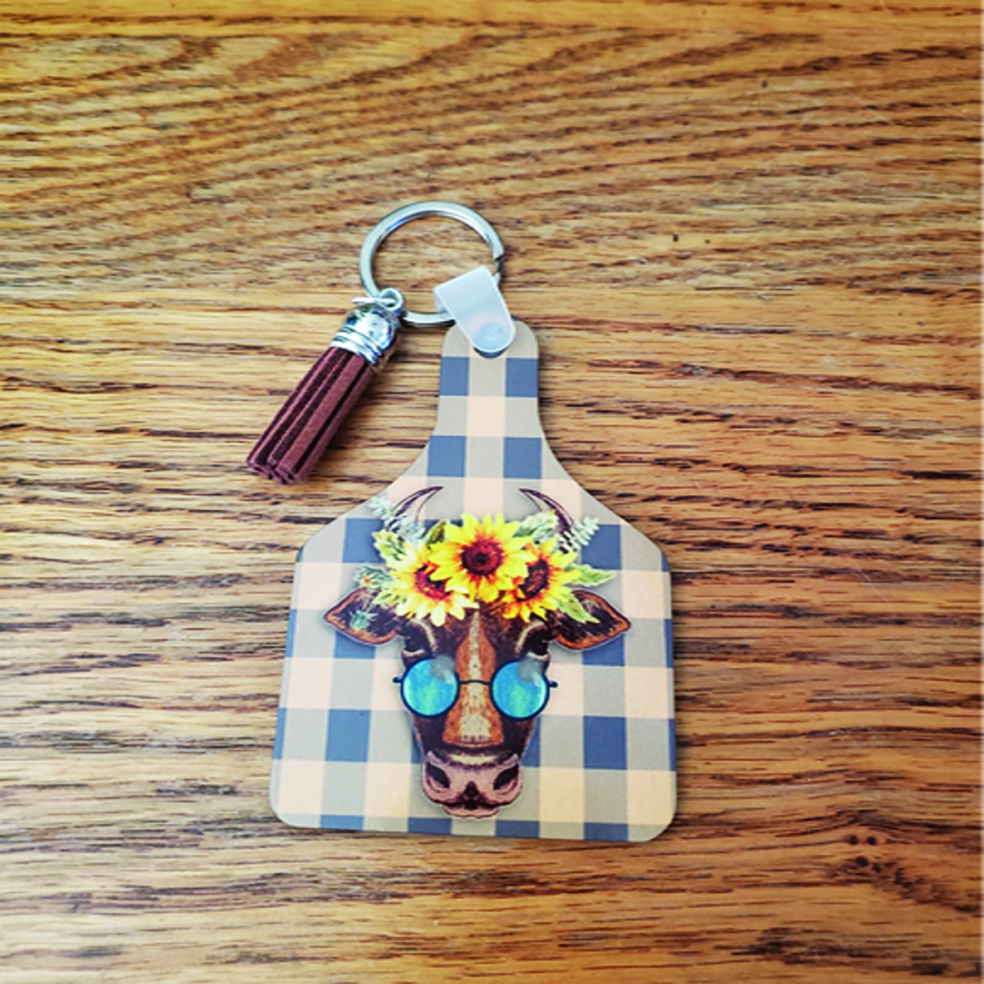 Cow Tag Keychain Personalized Keychain Cow Tag Custom Cow Etsy