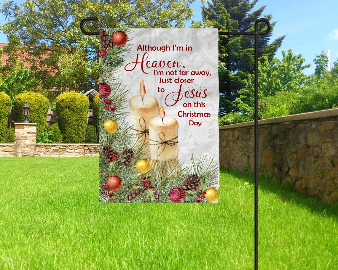 Personalized Memorial Garden Flag Christmas in Heaven Etsy
