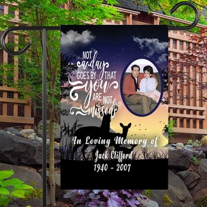 Memorial Photo Flag, In Memory Flag, Sympathy Flag, Remembrance Banner, Funeral Gifts, Cemetery Decorations